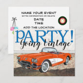 Route 66 - Oldtimer- Einladung (Vorne/Hinten)