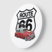 Route 66 Oldtimer Große Wanduhr (Winkel)