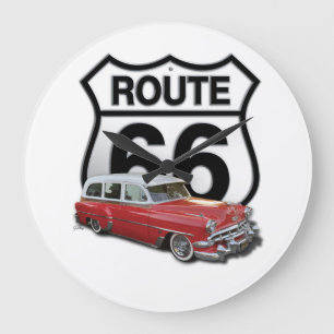 Route 66 Oldtimer Große Wanduhr