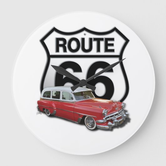 Route 66 Oldtimer Große Wanduhr (Vorderseite)