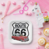 Route 66 Oldtimer Pappteller (Party)