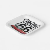 Route 66 Oldtimer Pappteller (Gewinkelt)
