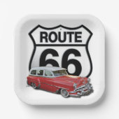 Route 66 Oldtimer Pappteller (Vorderseite)