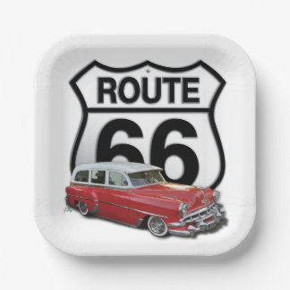 Route 66 Oldtimer Pappteller