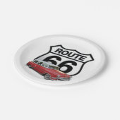 Route 66 Oldtimer Pappteller (Schrägansicht)