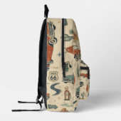 Route 66 Oldtimer-Wüsten-Highway-Muster Bedruckter Rucksack (Links)