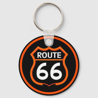 Route 66 Orange und schwarzes Schild Schlüsselanhä Schlüsselanhänger