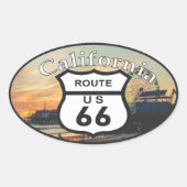 route 66 ovaler aufkleber (Vorderseite)