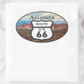 Route 66 ovaler aufkleber (Tasche)