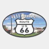 route 66 ovaler aufkleber (Vorderseite)