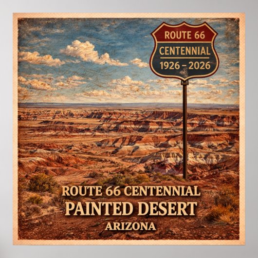 Route 66 Painted Desert Arizona Poster (Vorne)