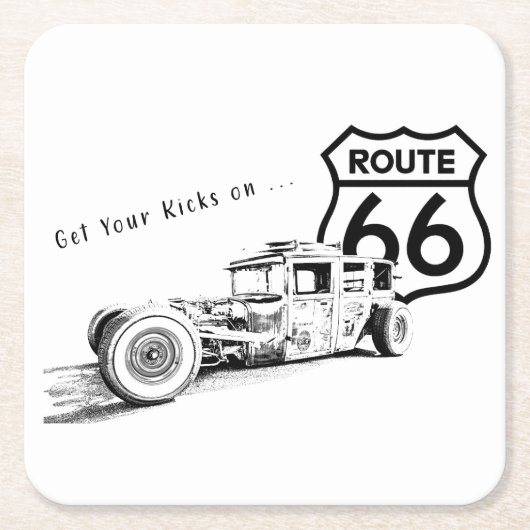 Route 66 Papier Untersetzer (Vorderseite)