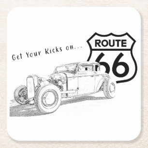 Route 66 Papier Untersetzer