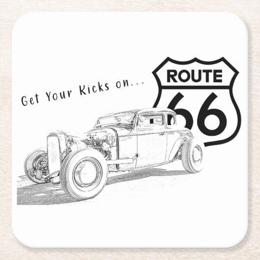 Route 66 Papier Untersetzer (Vorderseite)