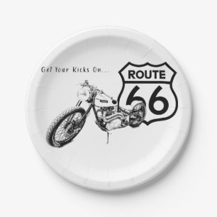 Route 66 Papierplatte Pappteller