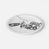 Route 66 Papierplatte Pappteller (Schrägansicht)