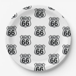 Route 66 Papierschild kleine Schild. Pappteller