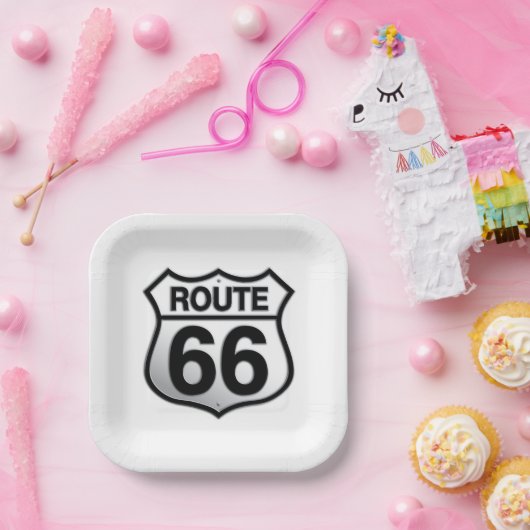 Route 66 Papiertafel Pappteller (Party)