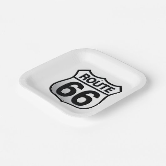 Route 66 Papiertafel Pappteller (Gewinkelt)
