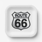 Route 66 Papiertafel Pappteller (Vorderseite)