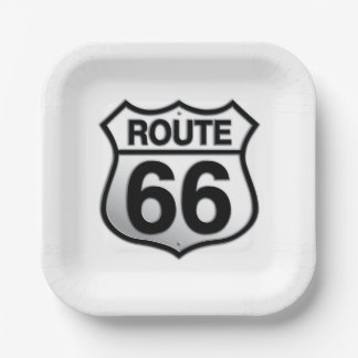 Route 66 Papiertafel Pappteller