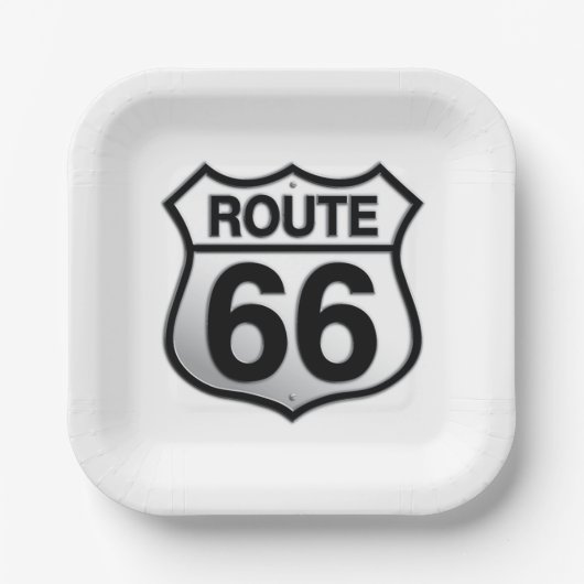 Route 66 Papiertafel Pappteller (Vorderseite)