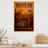 Route 66 Poster - Retro Landschaftliche Fahrt Art (Küche)