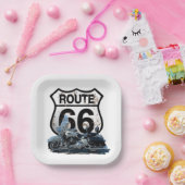 Route 66 Quadratplatte Pappteller (Party)