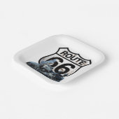 Route 66 Quadratplatte Pappteller (Gewinkelt)