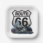 Route 66 Quadratplatte Pappteller (Vorderseite)