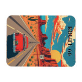 Route 66 Red Car Wüste Drive Vintag Magnet (Horizontal)