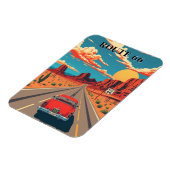 Route 66 Red Car Wüste Drive Vintag Magnet (Linke Seite)