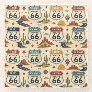 Route 66 Retro-Barwagen Americana Glasuntersetzer