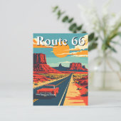 Route 66 Retro Car Vintag Americana Postkarte (Stehend Vorderseite)