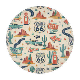 Route 66 Retro-Küche Roadside Vibes Schneidebrett