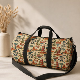 Route 66 Retro Motel Travel Weekender Stil Duffle Bag
