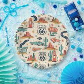 Route 66 Retro-Party-Tischdekoration Pappteller (Party)