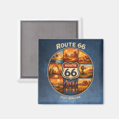 Route 66 Retro-Reisecollage-Kunst Magnet (Vorderseite/Rückseite)