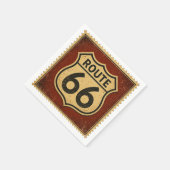 Route 66 Retro-Shield-Diner-Party-Tischstil Serviette (Ecke)