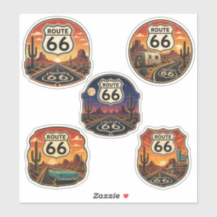 Route 66 Retro-Wüsten-Emblem Mother Road Aufkleber