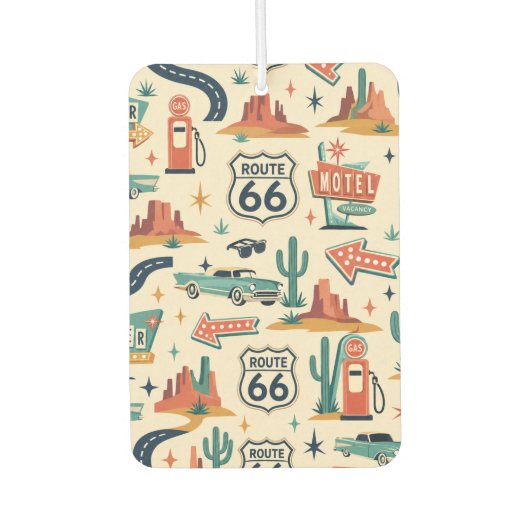 Route 66 Retro Wüstenstraßen-Trip Autolufterfrischer (Vorderseite)