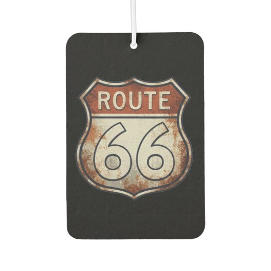 Route 66 rostiges Straßenschild Autolufterfrischer (Vorderseite)
