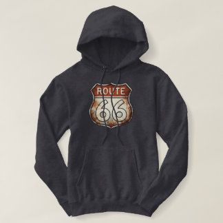 Route 66 rostiges Straßenschild Hoodie
