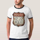 Route 66 rostiges Straßenschild T-Shirt (Vorderseite)