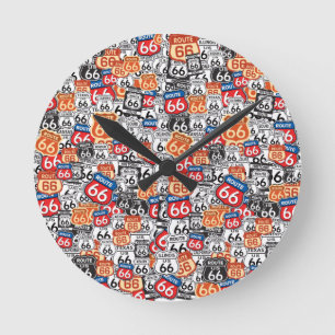 Route 66 runde wanduhr