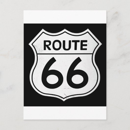 Route 66 Schild Postkarte (Vorderseite)