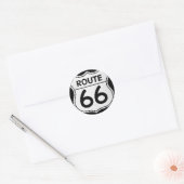 Route 66 Schild Runder Aufkleber (Umschlag)