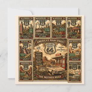 Route 66 Schreibwaren Road Trip Stempel Kunst