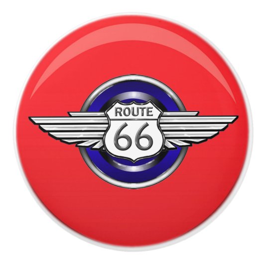 Route 66 Schubladenpullis - SRF Keramikknauf (Vorderseite)