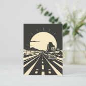 Route 66 Schwarz/Weiß Minimalistisch Classic Postkarte (Stehend Vorderseite)